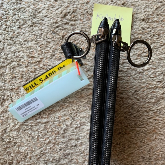 SOLD✖️OFF-WHITE Black Diag Double Pouch NWT - Picture 3 of 7